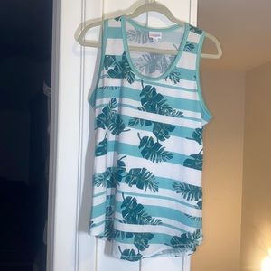 EUC LLR tank top. XL. White base with green accents.